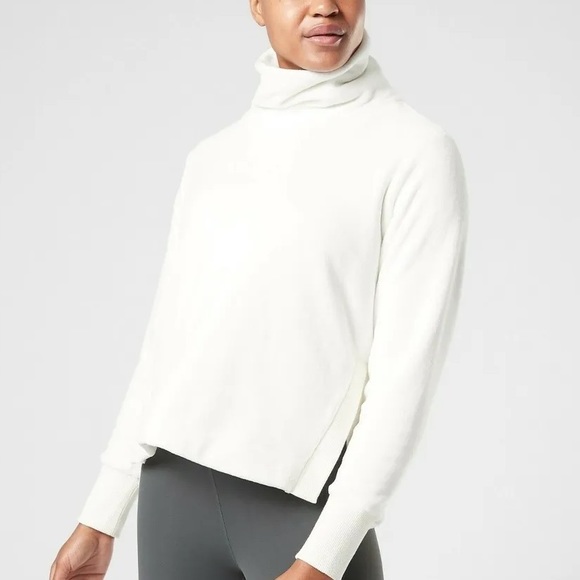 Athleta Tops Athleta Double Cozy Karma Funnel Neck Sweatshirt Cream